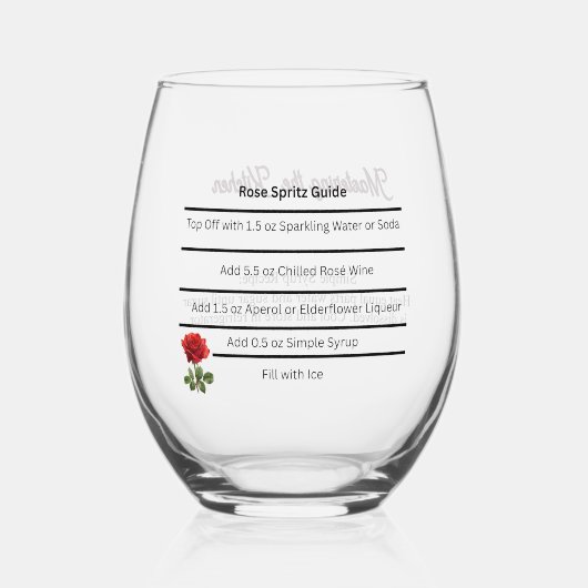 Wine Glass Rosé Spritz Recipe Guide Weinglas Ohne Stiel (Vorderseite)