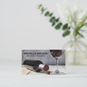 Wine Glass | Rote Flasche Visitenkarte (Stehend Vorderseite)