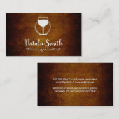 Wine Glass | Vintager Hintergrund Visitenkarte (Vorne/Hinten)