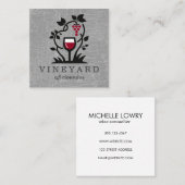 Wine Glass | Weintrauben Quadratische Visitenkarte (Vorne/Hinten)