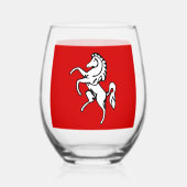 Wine Glass with flag of Kent County, England Weinglas Ohne Stiel (Vorderseite)