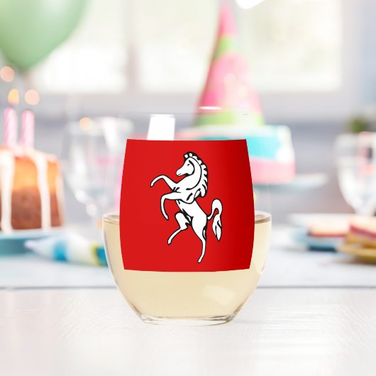 Wine Glass with flag of Kent County, England Weinglas Ohne Stiel (Insitu (Geburtstag))