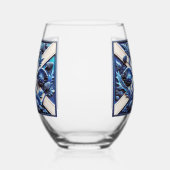 Wine Glass with flag of Scottish Thistles Weinglas Ohne Stiel (Links)