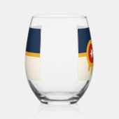 Wine Glass with flag of Tulsa City, USA Weinglas Ohne Stiel (Links)