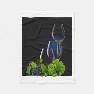 Wine Glasses Fleece Blanket