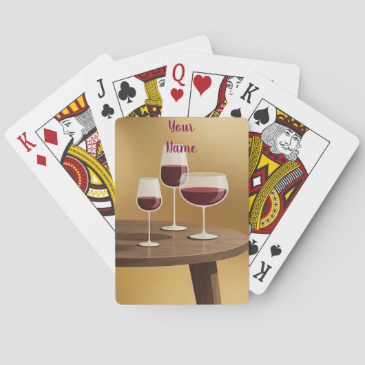 Wine Glasses On Table Your Name Card Deck Spielkarten (Rückseite)