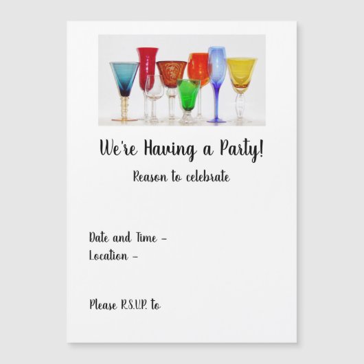 Wine Glasses Party Einladung (Vorderseite)