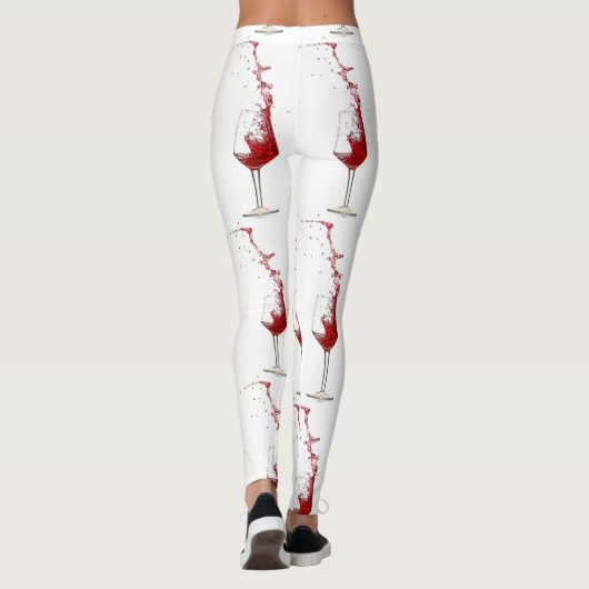 Wine Glasses Splashing Red Wine  Leggings (Rückseite)