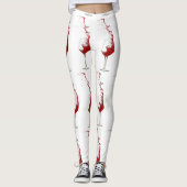 Wine Glasses Splashing Red Wine  Leggings (Vorderseite)