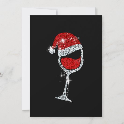 Wine Glasses Weihnachtsmannmütze Weihnachten Weihn Save The Date (Vorderseite)