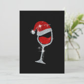 Wine Glasses Weihnachtsmannmütze Weihnachten Weihn Save The Date (Stehend Vorderseite)
