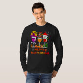 Wine Glasses Witch Santa Hat Pumpkin Happy Halloth T-Shirt (Vorne ganz)