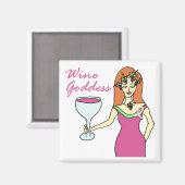 Wine Goddess Pink Ribbon Brustkrebs Bewusstsein Magnet (Vorderseite/Rückseite)