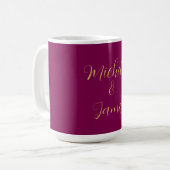 Wine & Gold Colors Professional Trendy Modern Kaffeetasse (Vorderseite Links)