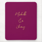 Wine & Gold Farben Beruflich Trendy Moderne Mousepad (Vorne)