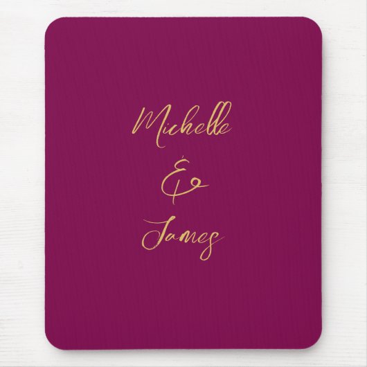 Wine & Gold Farben Beruflich Trendy Moderne Mousepad (Vorne)
