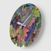 Wine Grape Vineyard Harvest Fall Colors Clock Große Wanduhr (Winkel)