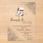 Wine Grapes Glitter Bokeh Brunch & Bubbly  Acryleinladungen (Vorderseite)