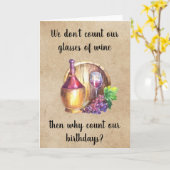 Wine Happy Birthday Funny Spaß Karte (Gelbe Blume)