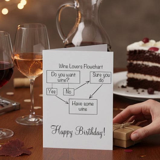 Wine Happy Birthday Funny Spaß Karte