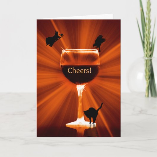 Wine Happy Halloween Cards Karte (Vorderseite)