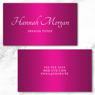 Wine Hot Pink Ombre Elegantes Skript Visitenkarte