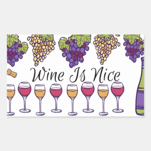 Wine Is Nice Sticker (Vorderseite)