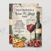 Wine & Jazz Social Event Verkostung Party Einladun Einladung (Vorne/Hinten)