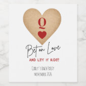 Wine Label - Fun "Bet on Love and Let it Ride!" Weinetikett (Einzelnes Label)