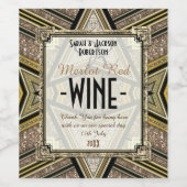 Wine Labels Black Gold Triangle Sparkler Muster Weinetikett (Einzelnes Label)