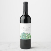 Wine Labels Tropical Palm Blätter Weinetikett (Vorderseite)