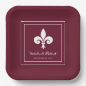 Wine Lilie Wedding Paper Tellers Pappteller (Vorderseite)