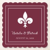 Wine Lilie Wedding Paper Untersetzer (Vorderseite)