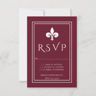 Wine Lilie Wedding RSVP Card Karte