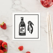 Wine Linocut Cocktail Party Napkins Serviette (Beispiel)