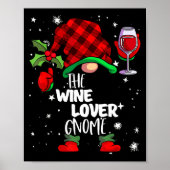 Wine Lover Gnome Red Buffalo Plaid Matching Family Poster (Vorne)