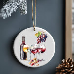 Wine Lover Grape Vineyard  Keramik Ornament<br><div class="desc">This design may be personalized by choosing the Edit Design option. You may also transfer onto other items. Contact me at colorflowcreations@gmail.com or use the chat option at the top of the page if you wish to have this design on another product or need assistance. See more of my designs...</div>