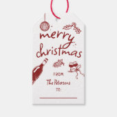 Wine Lover Holiday Christmas Tasting Party Custom Geschenkanhänger (Vorderseite)