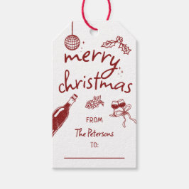 Wine Lover Holiday Christmas Tasting Party Custom Geschenkanhänger