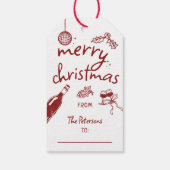 Wine Lover Holiday Christmas Tasting Party Custom Geschenkanhänger (Rückseite)