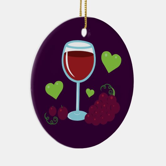 Wine Lover Keramik Ornament (Rechts)