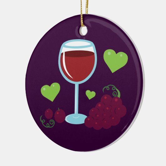 Wine Lover Keramik Ornament (Links)