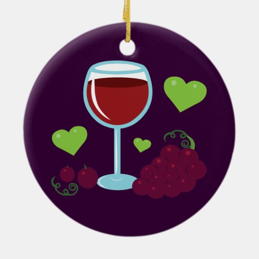 Wine Lover Keramik Ornament (Hinten)