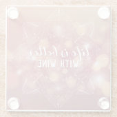 Wine Lover Pink Bokeh Mandala Kunst, Dichtung und Glasuntersetzer (Rückseite)