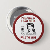 Wine Lover Women Button (Vorne & Hinten)