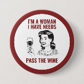 Wine Lover Women Button (Vorderseite)