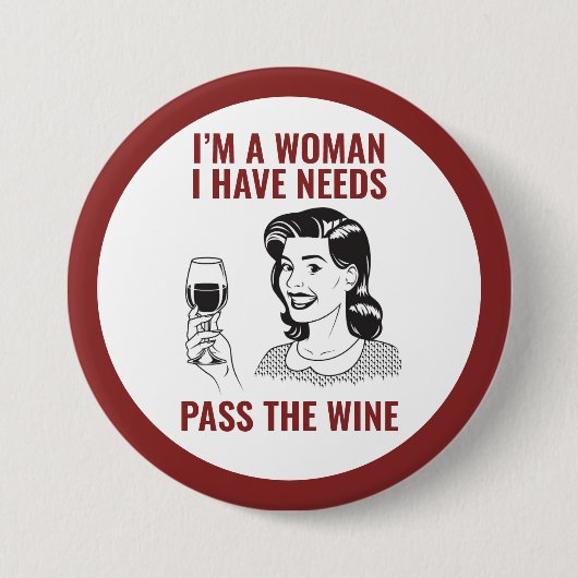 Wine Lover Women Button (Vorderseite)