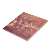 Wine Lover's Elegant Lettered Mandala Peach Bokeh Fliese (Seite)