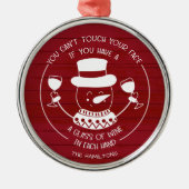 Wine Lovers Funny 2020 Covid Weihnachten Rotes Hol Ornament Aus Metall (Vorne)