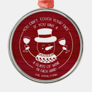 Wine Lovers Funny 2020 Covid Weihnachten Rotes Hol Ornament Aus Metall